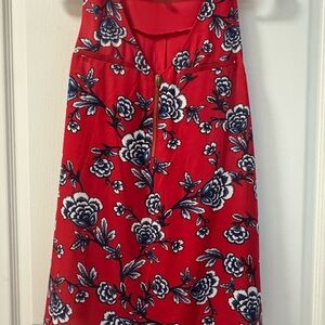 EUC: EXPRESS Red, White, & Blue Floral Tank in Medium